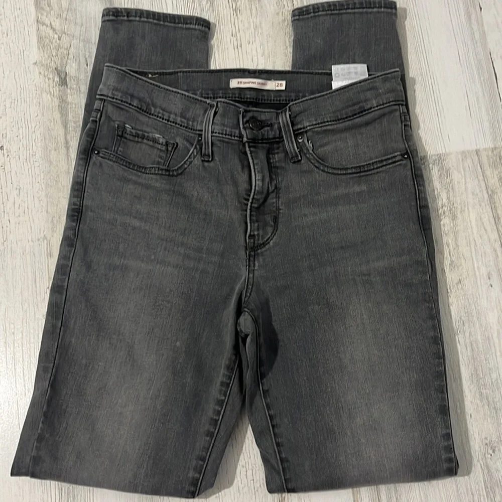 Levi’s Gray 311 Shaping Skinny Jeans Size 28 - Picture 2 of 9